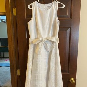 CALVIN KLEIN White Midi Dress with Bow